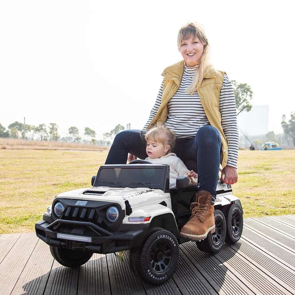 2 Seater Electric Ride On Truck Car with Remote Control, 24V Electric Battery Powered Vehicle with Bluetooth Audio,LED Headlight - TheWellBeing4All