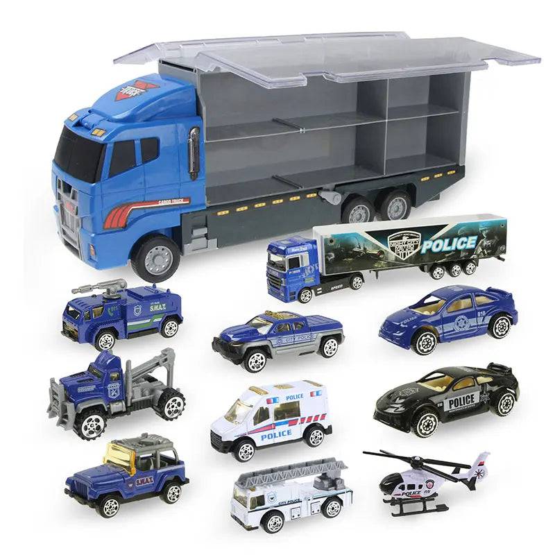 Truck Storage Die-cast Vehicle Transporter Car Set Excavator Dump Truck Digger Backhoe - TheWellBeing4All