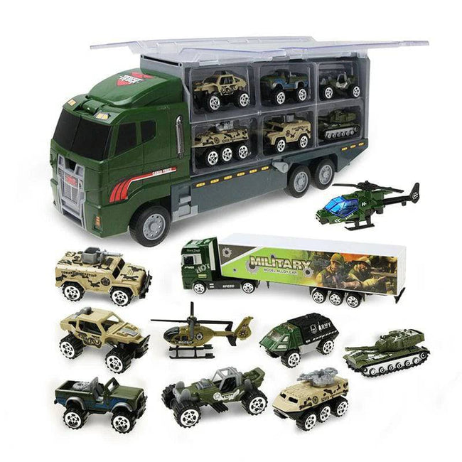 Truck Storage Die-cast Vehicle Transporter Car Set Excavator Dump Truck Digger Backhoe - TheWellBeing4All