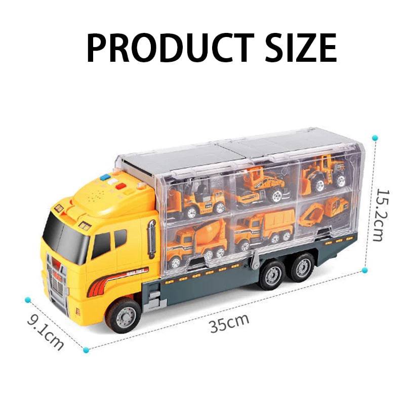 Truck Storage Die-cast Vehicle Transporter Car Set Excavator Dump Truck Digger Backhoe - TheWellBeing4All