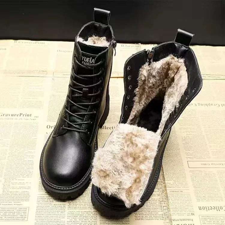 High-Heeled Boots with Thick Wool Lining-Genuine Snow Boots - TheWellBeing4All