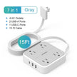 Ultra Thin Flat Extension Cord & Flat Plug Power Strip with USB Ports - TheWellBeing4All