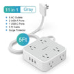 Ultra Thin Flat Extension Cord & Flat Plug Power Strip with USB Ports - TheWellBeing4All