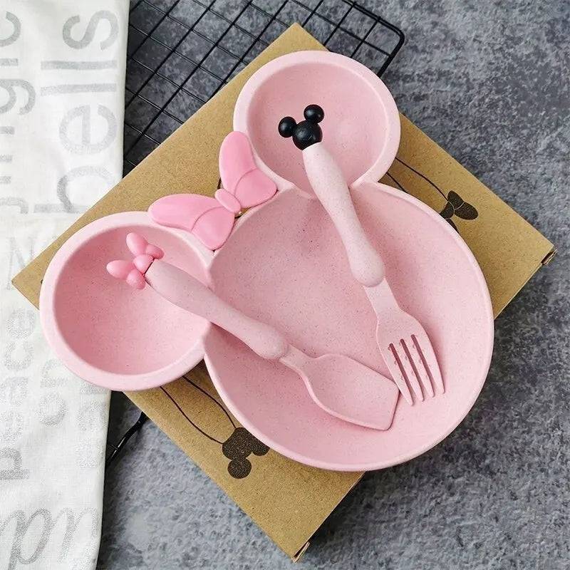 Cartoon Baby Bowl Tableware Set Wheat Straw Children's Dishes Kids Feeding set - TheWellBeing4All