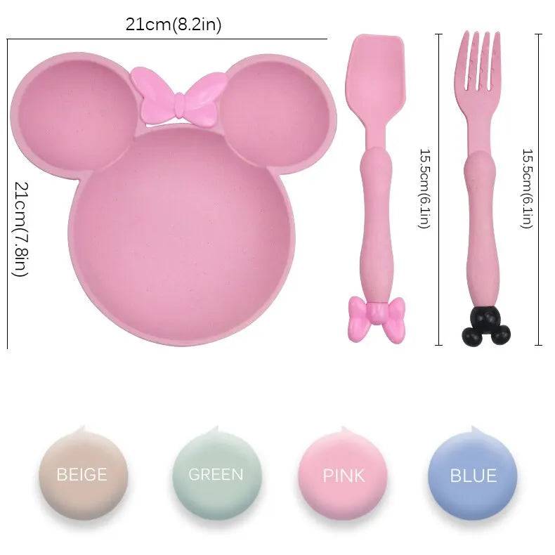 Cartoon Baby Bowl Tableware Set Wheat Straw Children's Dishes Kids Feeding set - TheWellBeing4All