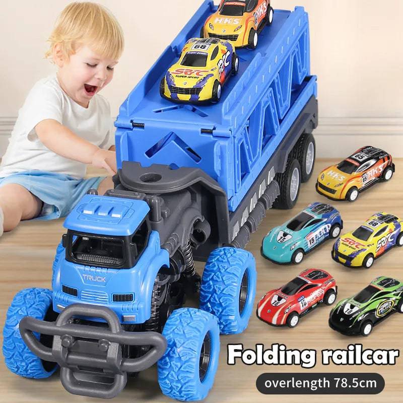 Deformable Rail Car  Ejection Folding  Big  Truck  Toys - TheWellBeing4All