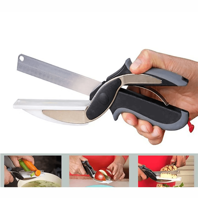 Clever Cutter 2-in-1: Premium Stainless Steel Blade, Grade A Plastic Handle - TheWellBeing4All