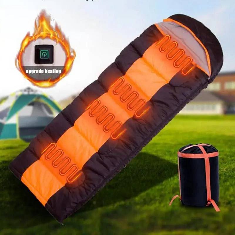 USB Heated Sleeping Bag Winter Warm Camping Sleeping Bag 3 Gears Temperature Heating Pad With Compression Bag For Hiking - TheWellBeing4All