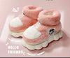 Winter Warm Shoes Plush Lining Indoor Slippers Couples Platform Heel High Top Snow Boots - TheWellBeing4All