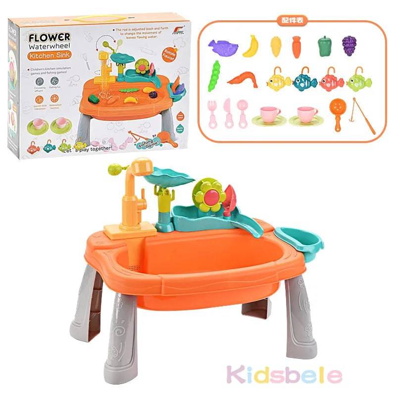 Kitchen Sink Toys Electric Dishwasher Playing Toy With Running Water Pretend Play Food Fishing Toy Role Playing - TheWellBeing4All