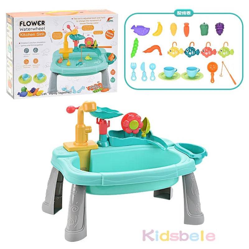 Kitchen Sink Toys Electric Dishwasher Playing Toy With Running Water Pretend Play Food Fishing Toy Role Playing - TheWellBeing4All