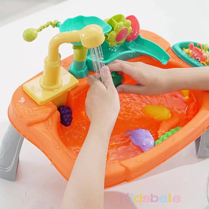 Kitchen Sink Toys Electric Dishwasher Playing Toy With Running Water Pretend Play Food Fishing Toy Role Playing - TheWellBeing4All