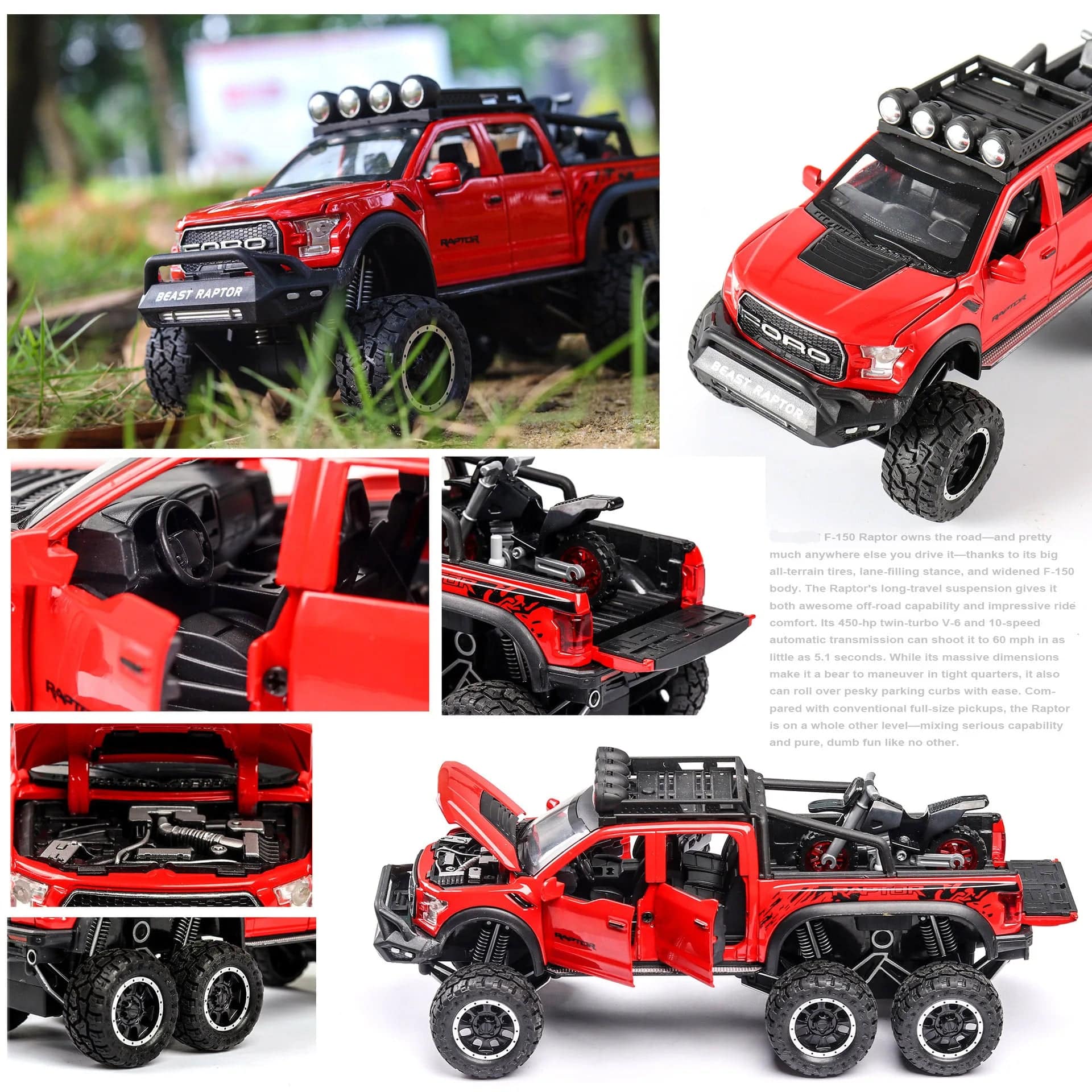 RAPTOR Alloy Car Model Diecast Car Off-road Vehicle Toys - TheWellBeing4All