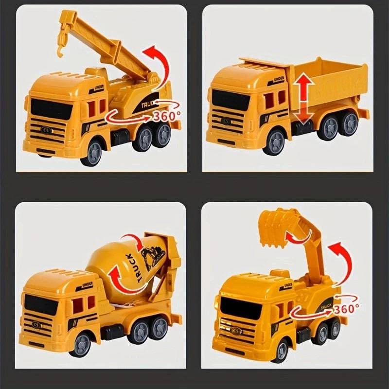 Plastic Construction Excavator Tractor Dump Fire Truck Bulldozer Models Kids - TheWellBeing4All