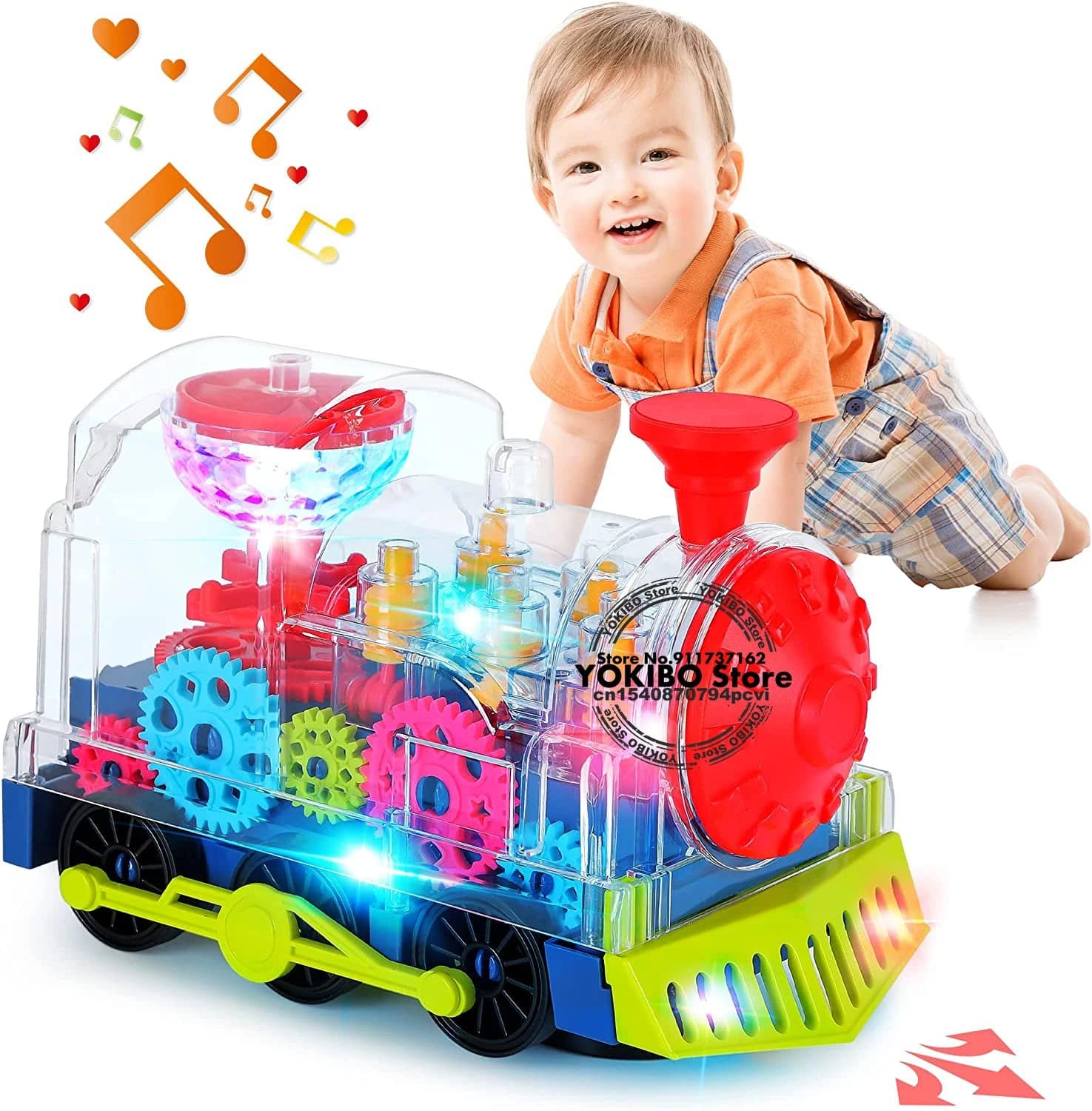 Electric Train Toy for Kids Toddlers Crawling Train with Light  Sound Music Early Educational Toys - TheWellBeing4All