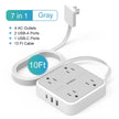 Ultra Thin Flat Extension Cord & Flat Plug Power Strip with USB Ports - TheWellBeing4All