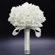 Foam flowers Rose Bridal White Satin Romantic Wedding bouquet - The Well Being The Well Being Photo Color 691 Ludovick-TMB Foam flowers Rose Bridal White Satin Romantic Wedding bouquet
