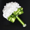 Foam flowers Rose Bridal White Satin Romantic Wedding bouquet - The Well Being The Well Being green 175 Ludovick-TMB Foam flowers Rose Bridal White Satin Romantic Wedding bouquet