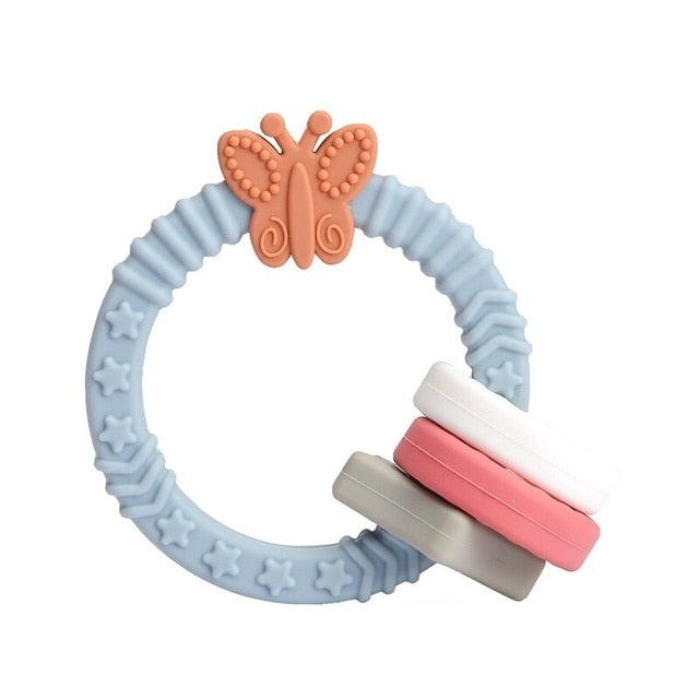 Baby Teether Silicone Bracelet BPA Free Cute Animal Silicone Pendant Wood Ring Teething Rattle - The Well Being The Well Being 10 Ludovick-TMB Baby Teether Silicone Bracelet BPA Free Cute Animal Silicone Pendant Wood Ring Teething Rattle