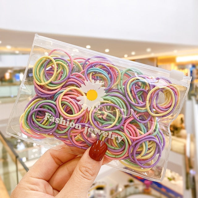 Children Cute Candy Cartoon Solid Rubber Bands - The Well Being The Well Being D-100 Pcs Ludovick-TMB Children Cute Candy Cartoon Solid Rubber Bands