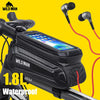 Bike Bag 1.8L Frame Front Tube Cycling Bag - Waterproof Phone Case Holder for 7 Inches Touchscreen Phones - The Well Being The Well Being Ludovick-TMB Bike Bag 1.8L Frame Front Tube Cycling Bag - Waterproof Phone Case Holder for 7 Inches Touchscreen Phones