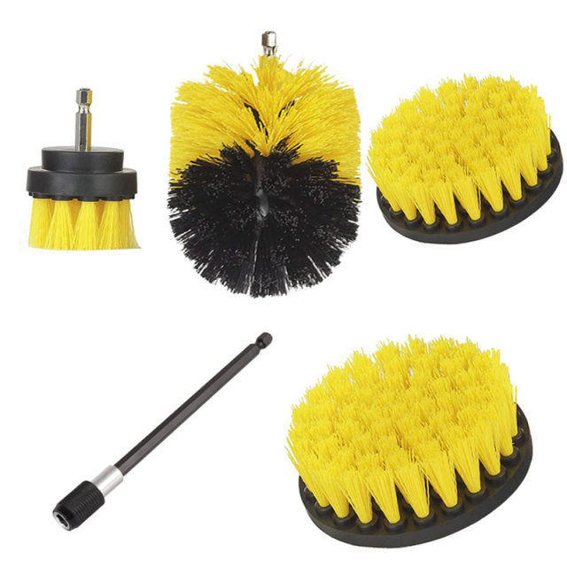 Electric Drill Cleaning Brush Head Kit All Purpose Power Kitchen Scrubber Bathroom Tub Carpet Glass Car Tires Round Nylon Brush - The Well Being The Well Being Yellow 5Pcs Ludovick-TMB Electric Drill Cleaning Brush Head Kit All Purpose Power Kitchen Scrubber Bathroom Tub Carpet Glass Car Tires Round Nylon Brush