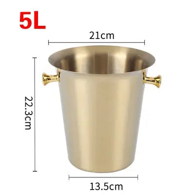 Ice Barrel Silver Gold gold European style champagne barrel deer head ice bucket - The Well Being The Well Being Gold 5L 2 Ludovick-TMB Ice Barrel Silver Gold gold European style champagne barrel deer head ice bucket