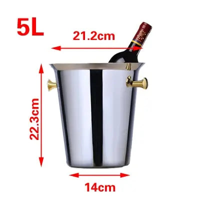 Ice Barrel Silver Gold gold European style champagne barrel deer head ice bucket - The Well Being The Well Being Silvery 5L 2 Ludovick-TMB Ice Barrel Silver Gold gold European style champagne barrel deer head ice bucket