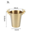 Ice Barrel Silver Gold gold European style champagne barrel deer head ice bucket - The Well Being The Well Being Gold 3L Ludovick-TMB Ice Barrel Silver Gold gold European style champagne barrel deer head ice bucket