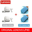 Lenovo Wireless Earphone Bluetooth 5.0 Dual Stereo Noise Reduction - The Well Being The Well Being LP40 2 White 2 Case Ludovick-TMB Lenovo Wireless Earphone Bluetooth 5.0 Dual Stereo Noise Reduction