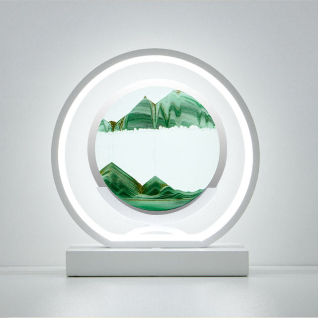 Moving Sand Art Picture Round Glass - The Well Being The Well Being White round-green / Remote control Ludovick-TMB Moving Sand Art Picture Round Glass