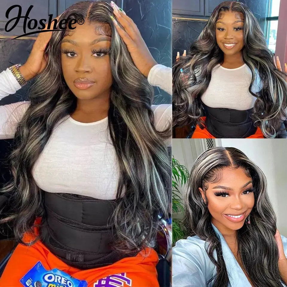 Oreo Highlight Straight Lace Front Human Hair Wigs Blonde Lace Frontal Wig Platinum Black Body Wave Lace Front Wig - The Well Being The Well Being Ludovick-TMB Oreo Highlight Straight Lace Front Human Hair Wigs Blonde Lace Frontal Wig Platinum Black Body Wave Lace Front Wig