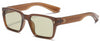 Sunglasses Small Rectangle - The Well Being The Well Being CoffeeGreen / Free Cloth and Bag Ludovick-TMB Sunglasses Small Rectangle