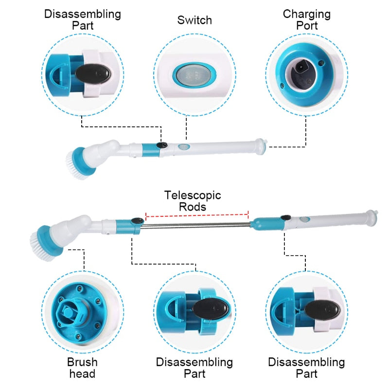 Electric Spin Cleaner 3in1 Wireless Waterproof Kitchen Bathroom Sink Cleaning Bathtub Tile Brush Cleaning Supplies Brush Cleaner - The Well Being The Well Being The Well Being Electric Spin Cleaner 3in1 Wireless Waterproof Kitchen Bathroom Sink Cleaning Bathtub Tile Brush Cleaning Supplies Brush Cleaner