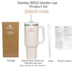 Stanley 40oz Quencher Tumbler With Handle With Straw Lids Stainless Steel Coffee Thermos Cup Car Mugs vacuum cup - The Well Being The Well Being Quartz rose / 40OZ 1.1L The Well Being Stanley 40oz Quencher Tumbler With Handle With Straw Lids Stainless Steel Coffee Thermos Cup Car Mugs vacuum cup