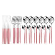 Stainless Steel Set - The Well Being The Well Being Ca / 24PCS Pink Silver Ludovick-TMB Stainless Steel Set