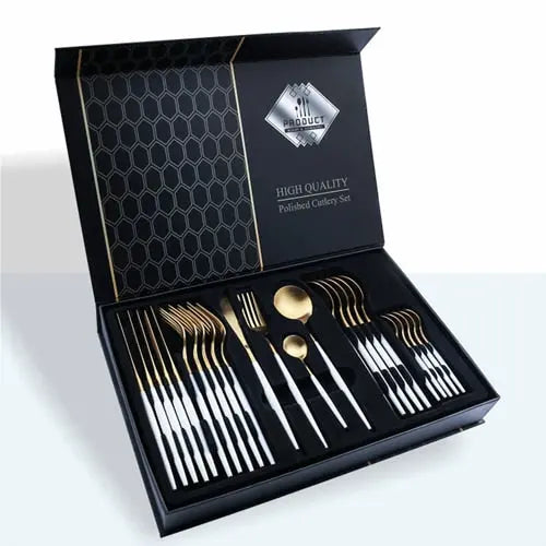 Stainless Steel Set - The Well Being The Well Being Ca / White Gold-24PCS Ludovick-TMB Stainless Steel Set