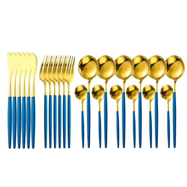 Stainless Steel Set - The Well Being The Well Being Ca / 24PCS Blue Gold Ludovick-TMB Stainless Steel Set