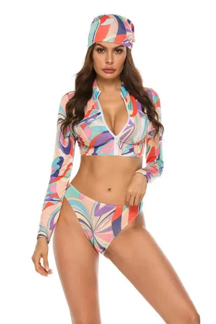 Swimsuit Geometric Print Plus Size - The Well Being The Well Being Yy12-8 / XXL Ludovick-TMB Swimsuit Geometric Print Plus Size