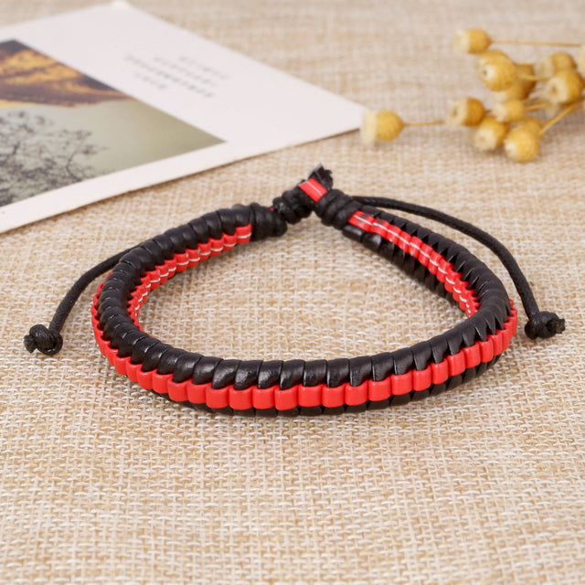 Trendy Genuine Leather Bracelets Men Stainless Steel Multilayer Braided Rope Bracelets - The Well Being The Well Being SL978 / China Ludovick-TMB Trendy Genuine Leather Bracelets Men Stainless Steel Multilayer Braided Rope Bracelets