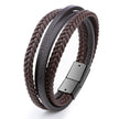 Trendy Genuine Leather Bracelets Men Stainless Steel Multilayer Braided Rope Bracelets - The Well Being The Well Being H24028 / China Ludovick-TMB Trendy Genuine Leather Bracelets Men Stainless Steel Multilayer Braided Rope Bracelets