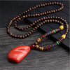 Handmade Necklace Nepal Buddhist Mala Wood Beads Pendant - The Well Being The Well Being Style C Ludovick-TMB Handmade Necklace Nepal Buddhist Mala Wood Beads Pendant