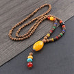 Handmade Necklace Nepal Buddhist Mala Wood Beads Pendant - The Well Being The Well Being 19 Ludovick-TMB Handmade Necklace Nepal Buddhist Mala Wood Beads Pendant