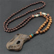 Handmade Necklace Nepal Buddhist Mala Wood Beads Pendant - The Well Being The Well Being 12 Ludovick-TMB Handmade Necklace Nepal Buddhist Mala Wood Beads Pendant