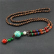 Handmade Necklace Nepal Buddhist Mala Wood Beads Pendant - The Well Being The Well Being 13 Ludovick-TMB Handmade Necklace Nepal Buddhist Mala Wood Beads Pendant