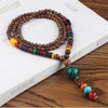 Handmade Necklace Nepal Buddhist Mala Wood Beads Pendant - The Well Being The Well Being Style G Ludovick-TMB Handmade Necklace Nepal Buddhist Mala Wood Beads Pendant