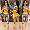 VAZN Autumn Print Print Casual Bandage Sexy 2019 Set full sleeve 2 Piece Sets Night Club Young Lady Sport Sets - The Well Being The Well Being YELLOW / XXL / China Ludovick-TMB VAZN Autumn Print Print Casual Bandage Sexy 2019 Set full sleeve 2 Piece Sets Night Club Young Lady Sport Sets