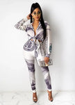 VAZN Autumn Print Print Casual Bandage Sexy 2019 Set full sleeve 2 Piece Sets Night Club Young Lady Sport Sets - The Well Being The Well Being white / XXXL / China Ludovick-TMB VAZN Autumn Print Print Casual Bandage Sexy 2019 Set full sleeve 2 Piece Sets Night Club Young Lady Sport Sets