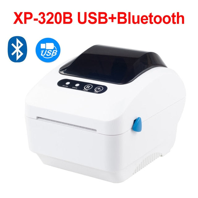 Xprinter Thermal Label Printer 20mm-80mm Barcode Sticker Printer Bluetooth Printer LAN Bluetooth USB - The Well Being The Well Being XP-320B-BL / Russian Federation / EU plug Ludovick-TMB Xprinter Thermal Label Printer 20mm-80mm Barcode Sticker Printer Bluetooth Printer LAN Bluetooth USB