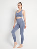 Women's Seamless Dotted Two-piece Peach Hip Trousers Racerback Bra Vest Sports Suit - The Well Being The Well Being Light blue grey / S The Well Being Women's Seamless Dotted Two-piece Peach Hip Trousers Racerback Bra Vest Sports Suit